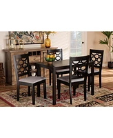 Henry Modern and Contemporary Fabric Upholstered 5 Piece Dining Set