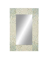 Grey Coastal Mother of Pearl Wall Mirror, 36 x 48