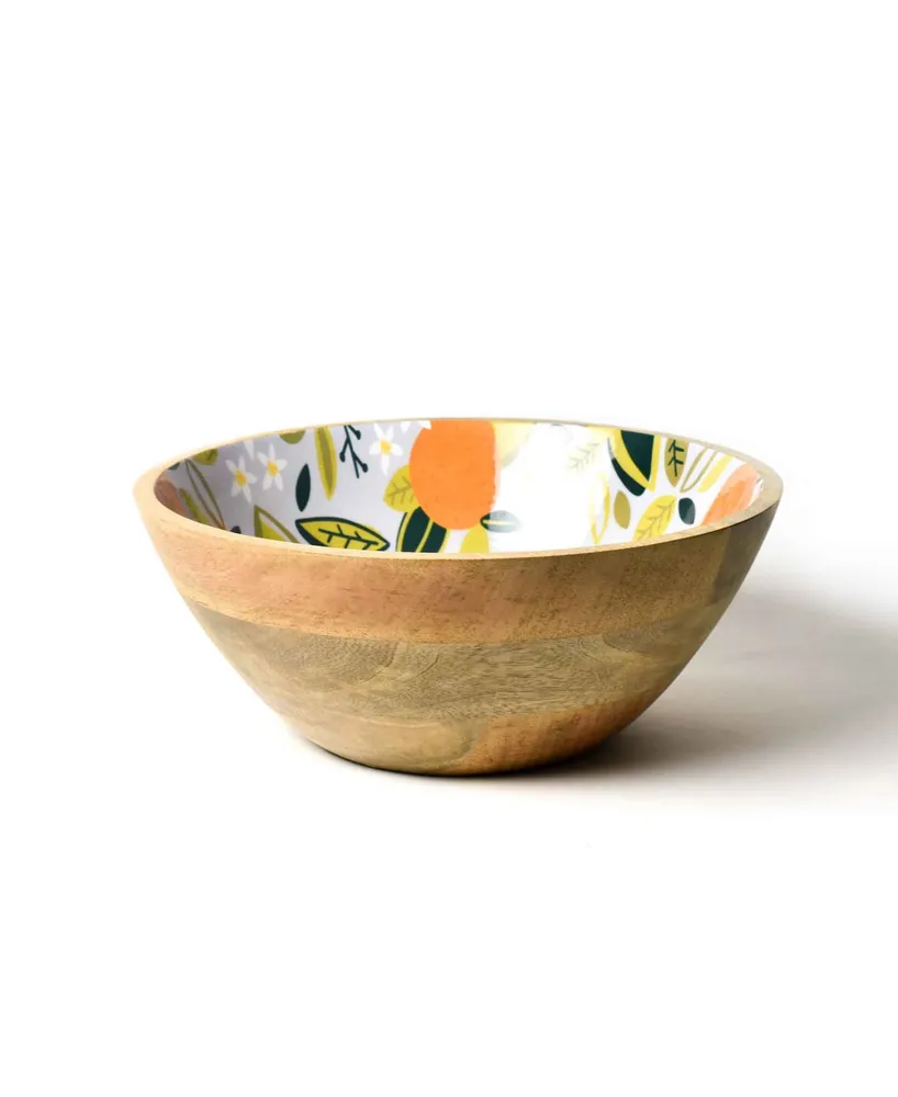 Coton Colors by Laura Johnson Citrus Mango Wood Footed Bowl