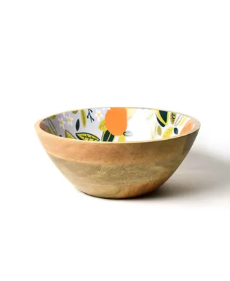 Coton Colors by Laura Johnson Citrus Mango Wood Footed Bowl