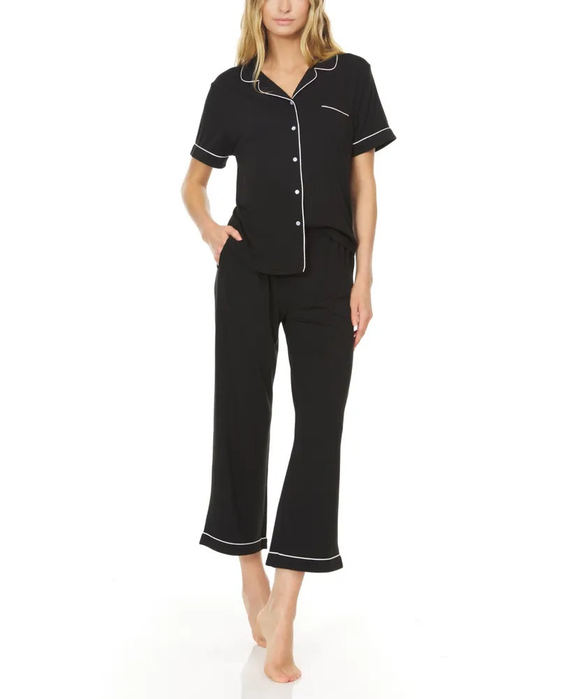 Flora by Nikrooz Women's Annie Notch Top and Capri Pajama Set