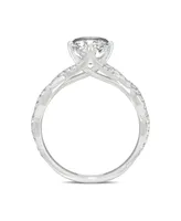 Moissanite Radiant Statement Ring 3-1/10 ct. t.w. Diamond Equivalent 14k White Gold