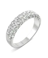 Moissanite Two Row Band 1 ct. t.w. Diamond Equivalent in 14k White Gold