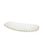 Classic Touch 16"L Glass Oblong Tray With Gold Edge