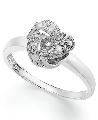 Diamond Love Knot Ring Sterling Silver (1/10 ct. t.w.)