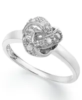 Diamond Love Knot Ring in Sterling Silver (1/10 ct. t.w.)