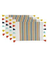 Saro Lifestyle Fiesta Placemats with Stripe Design, Set of 4, 20" x 14"