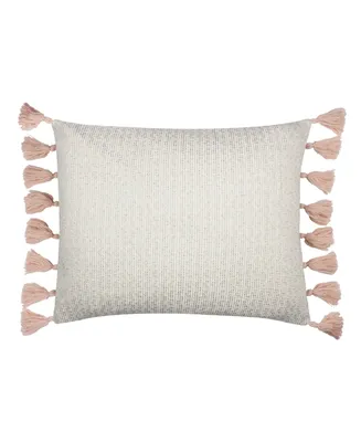 Levtex Fiori Textured Tasseled Decorative Pillow, 16" x 20"