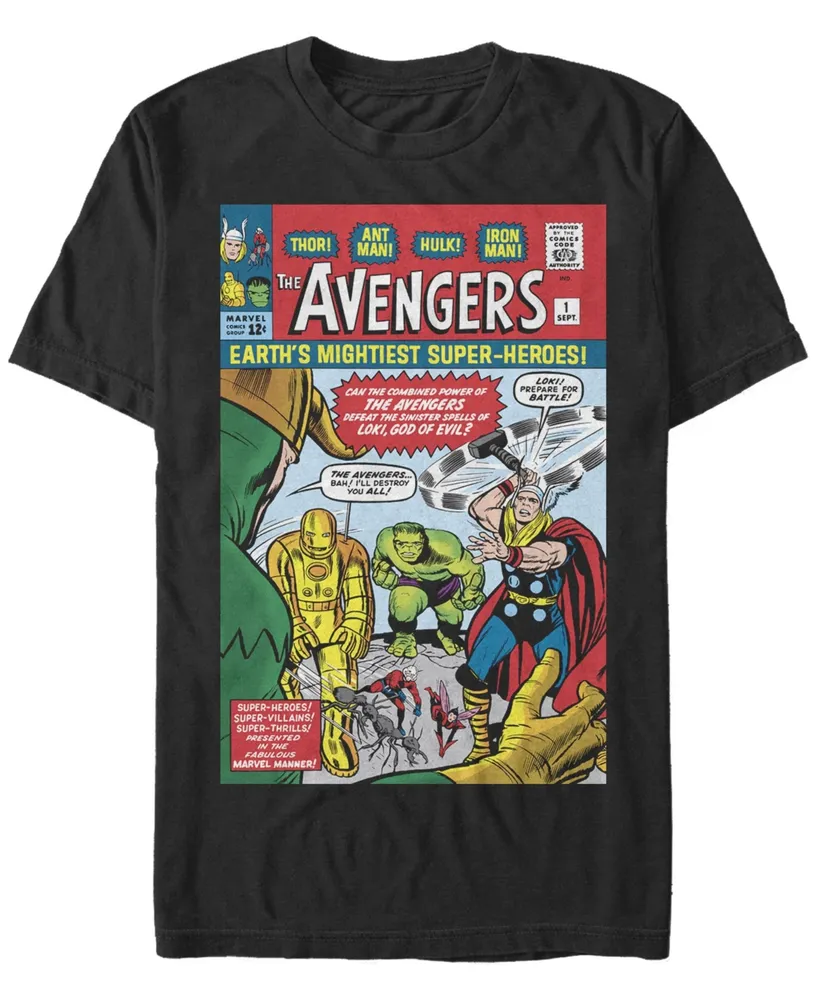 Fifth Sun Men's Avengers Cover Short Sleeve Crew T-shirt