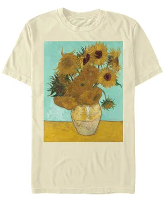 Fifth Sun Men's Van Gogh Flowers Short Sleeve Crew T-shirt