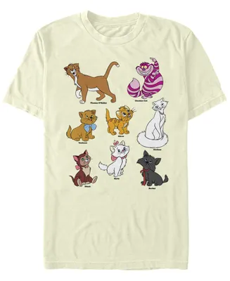 Fifth Sun Men's Disney Cats Grid Short Sleeve Crew T-shirt