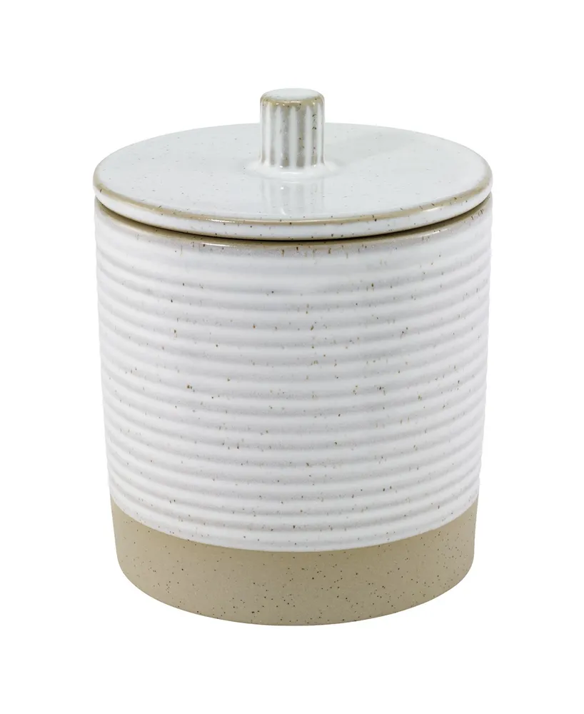 Avanti Drift Lines Textured Ribbed Ceramic Covered Jar