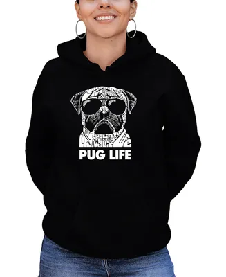 Women's Word Art Pug Life Hooded Sweatshirt
