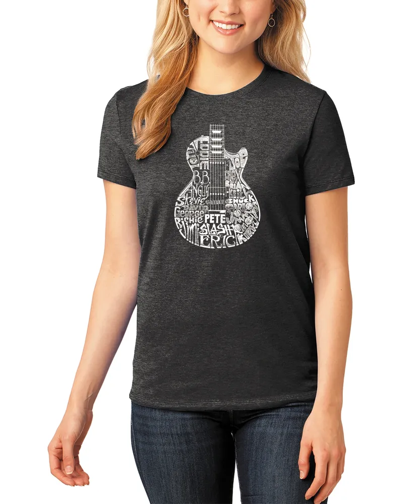 Women's Word Art Rock Guitar Head T-Shirt