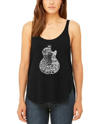 Women's Word Art Rock Guitar Head Flowy Tank Top