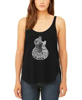 Women's Word Art Rock Guitar Head Flowy Tank Top