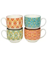 Damask Floral Set of 4 Jumbo Cups