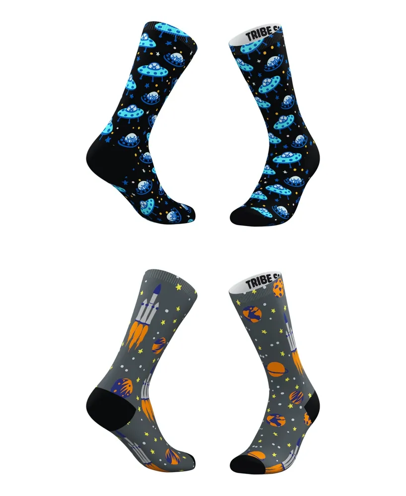 Men's and Women's Blue Blastoff Socks, Set of 2 - Assorted Pre