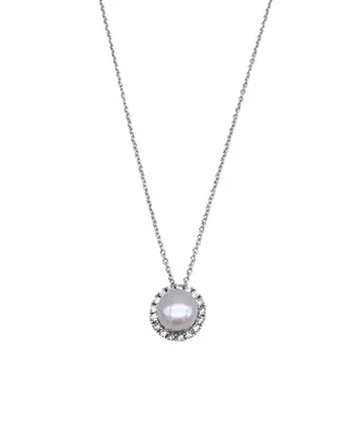Floating Freshwater Pearl Halo Necklace - Silver