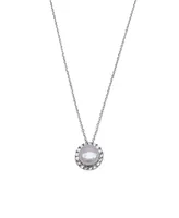 Floating Freshwater Pearl Halo Necklace - Silver