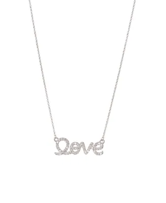 Cursive Love Necklace Earrings - Silver
