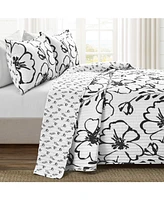 Lush Decor Scandinavian Floral 3 Piece Quilt Set