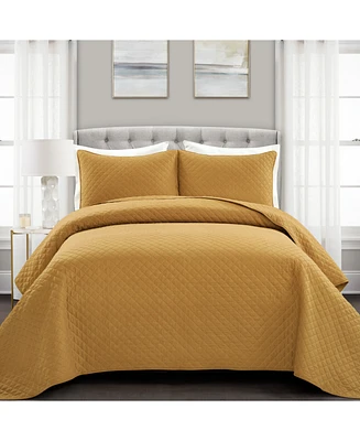 Lush Decor Ava Cotton 3 Piece Quilt Set, King