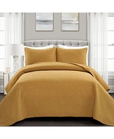 Lush Decor Ava Cotton 3 Piece Quilt Set, King