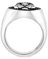 Effy Men's Black Spinel Panther Ring in Sterling Silver