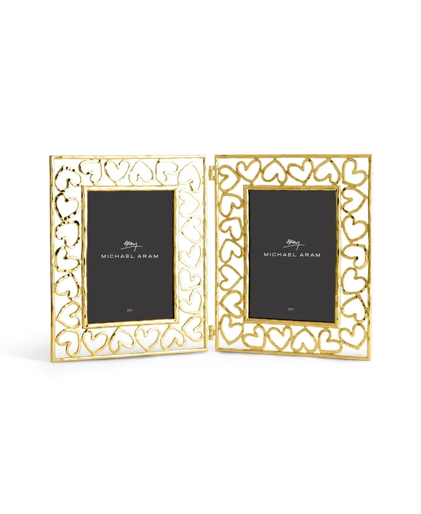 Michael Aram Double Heart Frame Gold 5x7