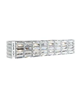 Evelyn Crystal Rectangle 4-Light Glam Modern Led Vanity Light