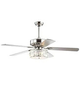 Mandy 52" 3-Light Crystal Prism Drum Led Ceiling Fan with Remote