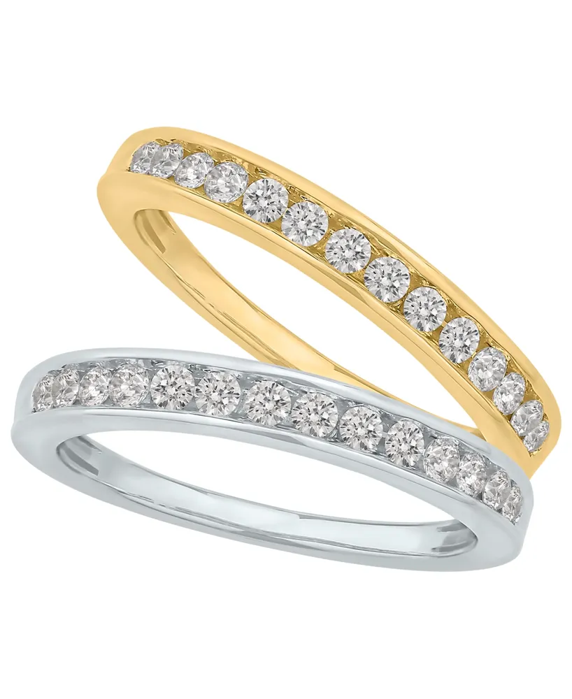 Diamond Channel Band (1/4 ct. t.w.) in 14K White Gold or Yellow Gold