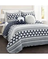 Lush Decor Elephant Stripe Quilt Sets