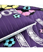 Lush Decor Kids Girls Soccer Kick -Pc. Quilt Set