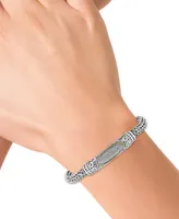 Effy Diamond Cluster Woven Link Bracelet (1/3 ct. t.w.) in Sterling Silver & 18k Gold