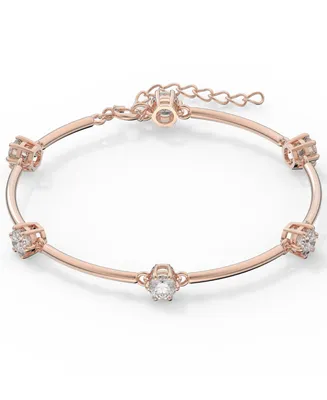 Swarovski Rose Gold-Tone Crystal Station Bangle Bracelet