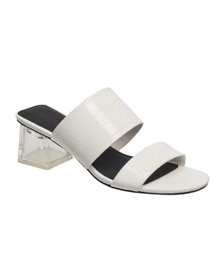 French Connection Women's Slide on Block Heel Sandals