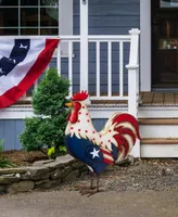 Glitzhome Patriotic Rooster Porch Decor