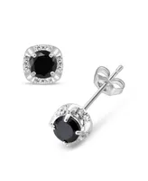 White Diamond & Treated Black Diamond (3/4 ct. t.w.) Stud Earrings in 14K White Gold