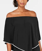 Msk Off-The-Shoulder Overlay Jumpsuit