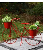 Glitzhome Oversized Metal Bicycle Plant Stand