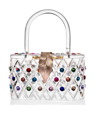 Milanblocks "The Queen" Rainbow Colorful Crystal Lucite Box Clutch Bag
