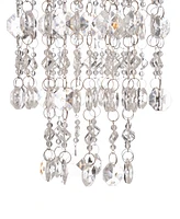 Glitzhome Solar Lighted Jewel Beaded Wind Chime or Chandelier Hanging Decor