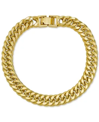 Men's Double Curb Link Bracelet in 10k Gold