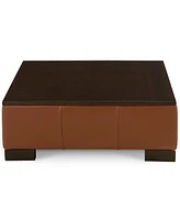 Darrium 36" Leather Ottoman, Created for Macy's