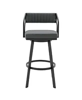 Scranton Swivel Modern Metal and Faux Leather Bar and Counter Stool