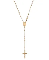 Giani Bernini Cross Rosary 21-1/4" Lariat Necklace in 18k Gold-Plated Sterling Silver, Created for Macy's