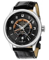 Gevril Men's Giromondo Swiss Quartz Leather Strap Watch 42mm