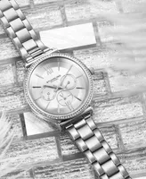 Women's Silver-Tone Link Bracelet Multi-Function Watch 40mm